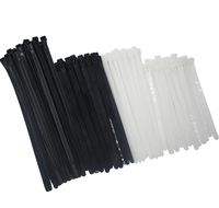 Reusable Releasable Adjustable Nylon Cable Zip Ties 100 PACK 6+8(Small)+8+10 Inch Assorted Black & White, Self-Locking Plastic Wire Ties for Organization, Plant ties, 50 Lbs Tensile Strength