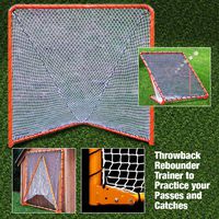 EZGoal 2" Professional Folding 6' x 6' Lacrosse Metal Goal with a Pro LAX Rocket Throwback Rebounder Trainer to Practice Your Passes and Catches