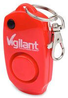 Vigilant 130dB Personal Alarm - Backup Whistle - Button Activated with Hidden Off Button - Bag Key Chain Clip - Batteries Included, Red, 1-Pack