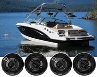 4 Memphis Audio MXA602SB 80 Watt 6.5" Black Marine Waterproof Speakers for Boat