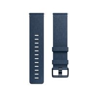 Fitbit Versa Family Accessory Band, Official Fitbit Product, Premium Horween Leather, Midnight Blue, Large