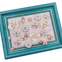 Pearl Rhinestone Buttons,18pcs Rhinestone Pearl Embellishments Pearl Brooch Alloy Pendants for Jewelry Making, Clothes, Bags, Shoes Supplies and Wedding Bouquet DIY ...