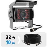 4-pin RV Backup Camera Heavy Duty IR Night Vision Waterproof IP68 Wide View 12-24v rv Observation for Car Truck Van Tow Replacement Rear View Reverse 4-pin Backup Camera with Cable 33ft