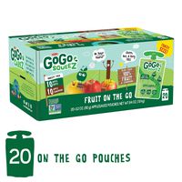 GoGo squeeZ Applesauce on the Go, Variety Pack (Apple Apple/Apple Cinnamon), 3.2 Ounce (20 Pouches), Gluten Free, Vegan Friendly, Healthy Snacks, Unsweetened, Recloseable, BPA Free Pouches