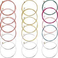 Bememo 3 Sets of 6 Guitar Strings Replacement Steel String for Acoustic Guitar (1 Brass Set, 1 Copper Set and 1 Multicolor Set)