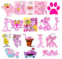 GTOTd Stickers for Pink Panther 20-Pcs, Stickers Decals Vinyls for Laptop,Waterbottle，Teens,Cars, Gift，Figure Collection