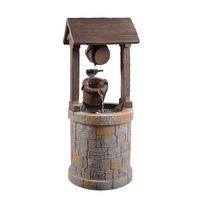 Peaktop - Outdoor Wishing Well Fountain - 30"/ Wood/ Stone