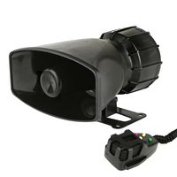 6 Tone Sound Car Siren Vehicle Horn w/ Mic PA Speaker System Emergency Sound Amplifier, 30W Emergency Sounds Electric Horn-Hooter, Ambulance, Siren, Traffic Sound, PA Microphone System - Pyle