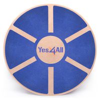 Yes4All Wooden Wobble Balance Board - Exercise Balance Stability Trainer 15.75 inch Diameter - Blue - ²L6CJZ