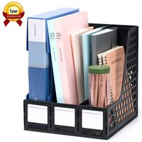 Leven Sturdy Magazine File Holder Desk Organizer File Folder for Office Organization and Storage with 3 Vertical Compartments, File-Storage-Organizer-Magazine-Holder