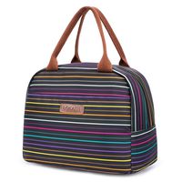 LOKASS Lunch Bag Cooler Bag Women Tote Bag Insulated Lunch Box Water-resistant Thermal Lunch Bag Soft Liner Lunch Bags for women/Picnic/Boating/Beach/Fishing/Work (rainbow)