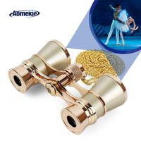 Aomekie Opera Glasses Binoculars 3X25 Theater Glasses Mini Binocular Compact with Chain for Adults Women Kids  in Musical Concert（Gold）