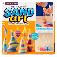Made By Me Create Your Own Sand Art by Horizon Group USA, DIY Kit Includes 4 Sand Bottles & 2 Pendent Bottles with 8 Bright Sand Colors, Designing Tool & More. Multicolored