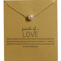 Clavicle Necklace with Blessing Gift Card, Small Dainty Pearl Pendant Chain, Classy Costume Choker Jewelry Favors