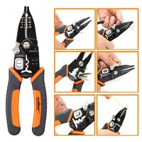 HORUSDY 6-in-1 Wire Stripping Tool, 8-Inch Wire Stripper for Wire Loop in Wire/Stripping/Crimping/Cutting/Iron Wire Cutting and Double Strand Wire Cutting