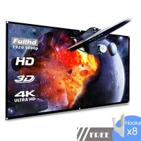 koogoo Projection Projector Screen 100 Inch HD 16:9, Portable Foldable Indoor Outdoor Movie Screen，Support Double Sided Projection, Suitable for HDTV/Sports/Movies/Presentations (100 inch)