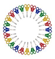 FANTAPLUS 5" Students Round Edge Blunt Tip Kids Scissors 24-Pack