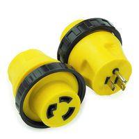 Leisure Cords 15A Male To 30Amp Female Twist Adapter RV Locking Power Cord Male to Female Camper Generator Cable Adapter Electrical Converter Plug (15A Male To 30A Female)