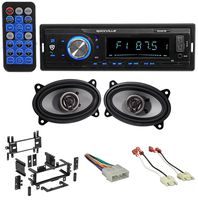 Digital Media Receiver/Radio+Front Speakers+Wire Kits for 87-95 Jeep Wrangler YJ