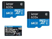 2-Pack Lexar 64GB microSDXC UHS-I 633X High-Performance Memory Card