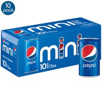 Pepsi Soda, 7.5 Ounce Mini Cans, 10 Pack