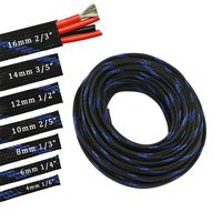 30ft PET Expandable Sleeving Flexo Wire Cable Sleeve (2/5", Steel Blue&Black)