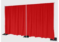 AK-Trading 8ft x 5ft Polyester Fabric Backdrop Background Drapes for Pipe and Drape - Red