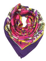 YOUR SMILE Silk Like Scarf Women's Fashion Pattern Large Square Satin Headscarf,Pink