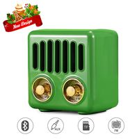 Vintage Radio, Retro Bluetooth Speaker, Greadio FM Radio with Bluetooth 4.2, Old Fashioned Classic Style, Good Bass Enhancement, Loud Volume, TF Card/AUX, Portable for Home, Office, Kitchen (Green)