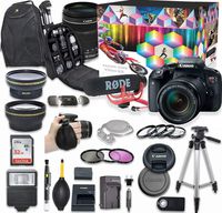 Canon EOS Rebel T7i Video Kit with EF-S 18-135mm f/3.5-5.6 is STM Lens + Wide Angle + 2X Telephoto Lens + Accessory Bundle