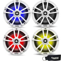 Infinity Marine Bundle - Two Pairs of Infinity 622MLW Marine 6.5 Inch RGB LED Coaxial Speakers - White