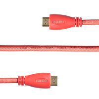 WGGE LED HDMI Cable 2.0 High speed, Nylon braiding, HDMI(19 PIN by copper wire), Gold connectors, Support 4k 1080p 3D TV, Ethernet, Home theater, HDTV, XBOX and set-top boxes (10 feet, RED)