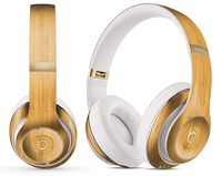 Wood Pattern Design Skinz Premium Full-Body Cover Wrap Decal Skin-Kit for The Beats by Dre Solo 2 (Wired) -Real Light Bamboo Wood