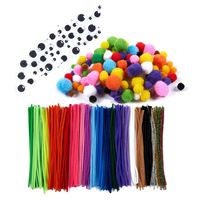 450 Pack Pipe Cleaners Craft Set - Includes Chenille Stems, Googly Eyes & Pom Poms - Assorted Colors & Sizes