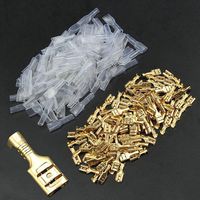 100pcs 2.8mm Crimp Terminal Female Spade Connector & Insulating Sleeve AWG 22~16 Gauge for Car Audio Speaker Brass Crimp Terminals Spade Electrical Crimp Connector Kit ...