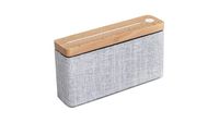 Gingko HiFi Square Bluetooth Speaker Maple Wood Light Grey Fabric