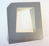 Pack of 10 SILVER 8x10 Picture Mats Matting with White Core Bevel Cut for 5x7 Pictures