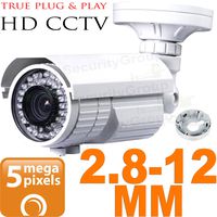 Urban Security Group BNC Coaxial 5MP 2592×1944 Bullet Security Camera : 2.8-12mm Vari-Focal Lens : Weather & Vandal-Proof : 72x IR LEDs 200ft Night Vision, Business Grade, AHD