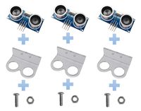 Excelity 3pcs Ultrasonic Module HC-SR04 Distance Sensor with 3pcs Mounting Bracket for Arduino