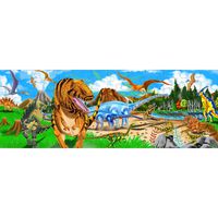 Melissa & Doug Land of Dinosaurs Floor Puzzle (Easy-Clean Surface, Promotes Hand-Eye Coordination, 48 Pieces, 4 Feet Long, Great Gift for Girls and Boys - Best for 3, 4, 5, and 6 Year Olds)