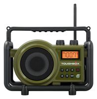 Sangean TB-100 (Toughbox) AM/FM/AUX-in Ultra Rugged Digital Tuning Rechargeable Radio (Green) (Renewed)