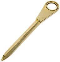 Vintage 6" Easyglide Letter Envelope Opener in Polished Gold with Magnifying Glass Finish