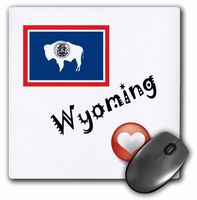 3dRose LLC 8 x 8 x 0.25 Inches I Love Wyoming Mouse Pad (mp_7218_1)