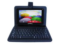 LINSAY New F7XHDBK Quad Core with Black Leather Keyboard Dual Cam 8 GB Android 4.4 Kit Kat