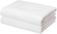 AmazonBasics Quick-Dry Bath Towels, 100% Cotton, Set of 2, White