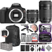Canon EOS Rebel SL3 DSLR Camera and EF-S 18-55mm f/4-5.6 is STM + Canon EF-S 55-250mm f/4-5.6 is STM Lens with Altura Photo Advanced Accessory and Travel Bundle