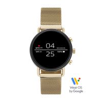 Skagen Connected Falster 2 Stainless Steel Magnetic Mesh Touchscreen Smartwatch, Color: Gold (Model: SKT5111)