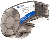 Brady PermaSleeve Heat-Shrink Polyolefin Wire Marking Sleeves (M21-187-C-342) - Black On White Sleeves - Compatible with BMP21-PLUS, IDPAL, and LABPAL Printers - 7' Length, 0.645" Width