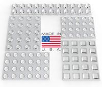 Clear Adhesive Bumper Pads 106-PC Combo Pack (Round, Spherical, Square) - Made in USA - Sound Dampening Transparent Rubber Feet for Cabinet Doors, Drawers, Glass Tops, Picture Frames, Cutting Boards