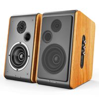 Wohome Bookshelf Speakers 60W Powered Bluetooth Active Home Theater Speaker (Pair, Wooden Enclosure, Wood Color, 4 Inch Driver, Model BT-106)
